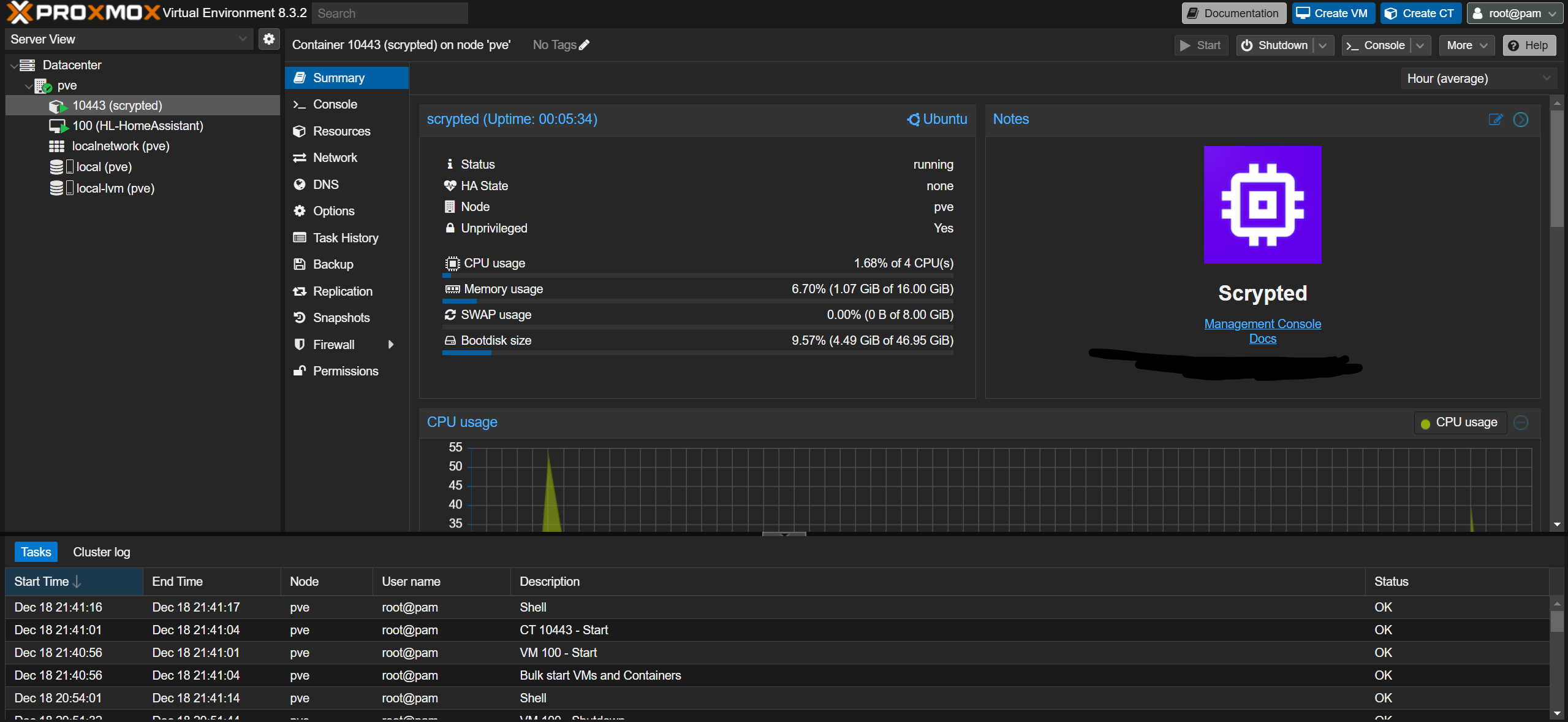 Scrypted running on Proxmox