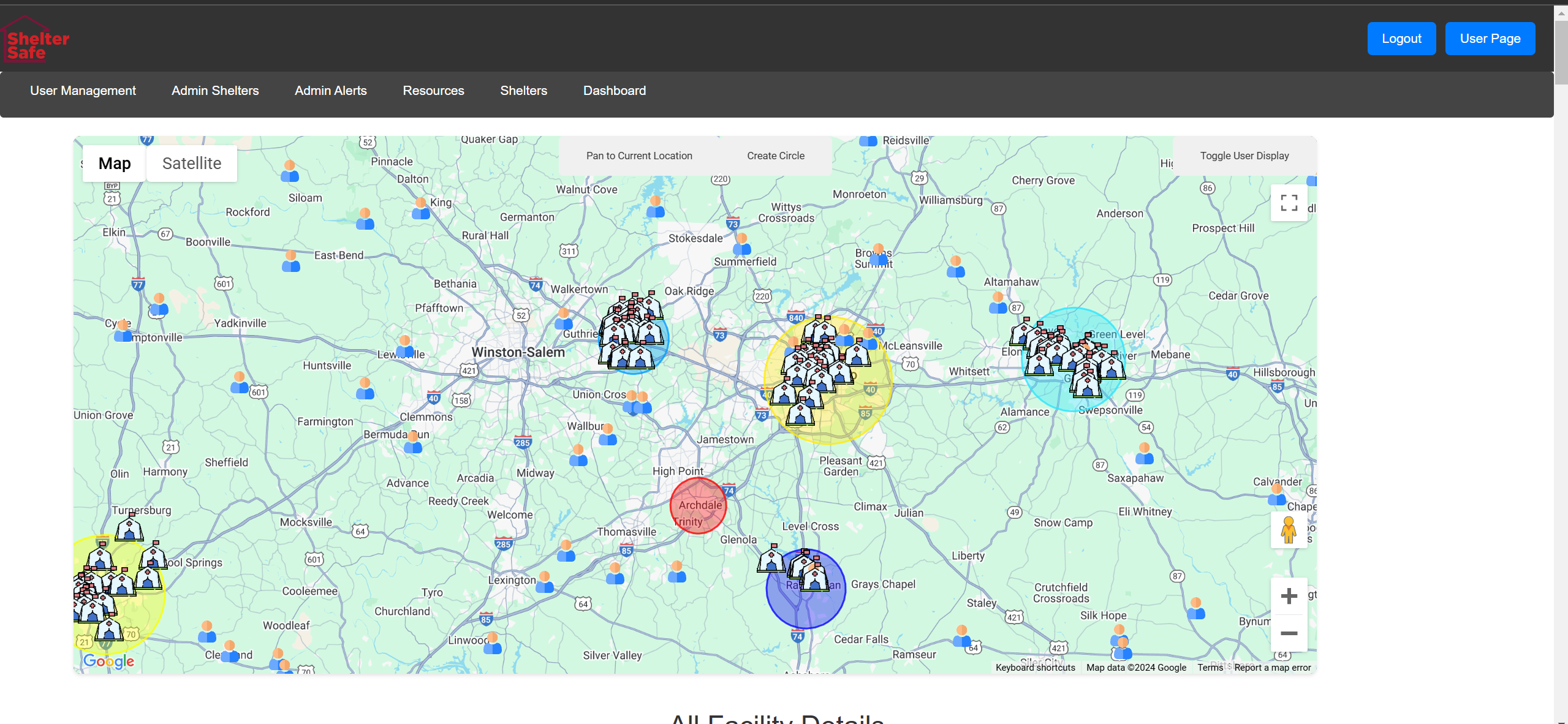 Shelter Safe Admin Dashboard